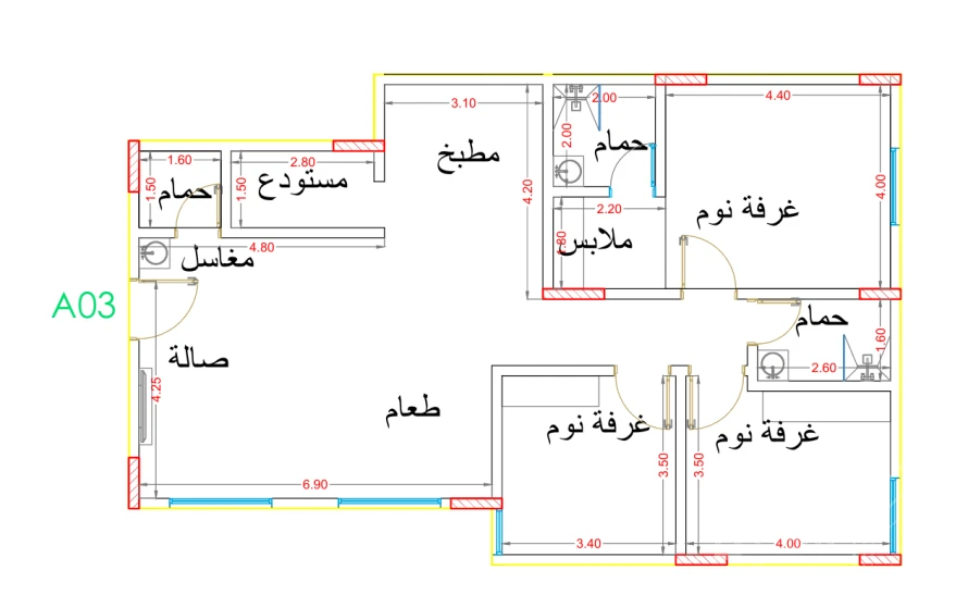 شقة 126 م²