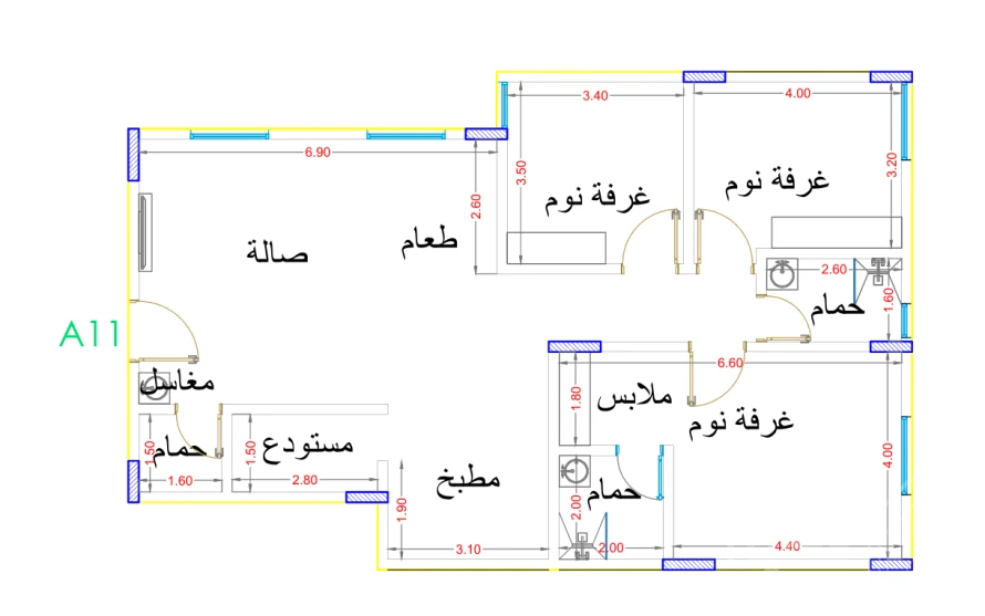 شقة 126 م²
