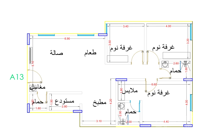 شقة 126 م²