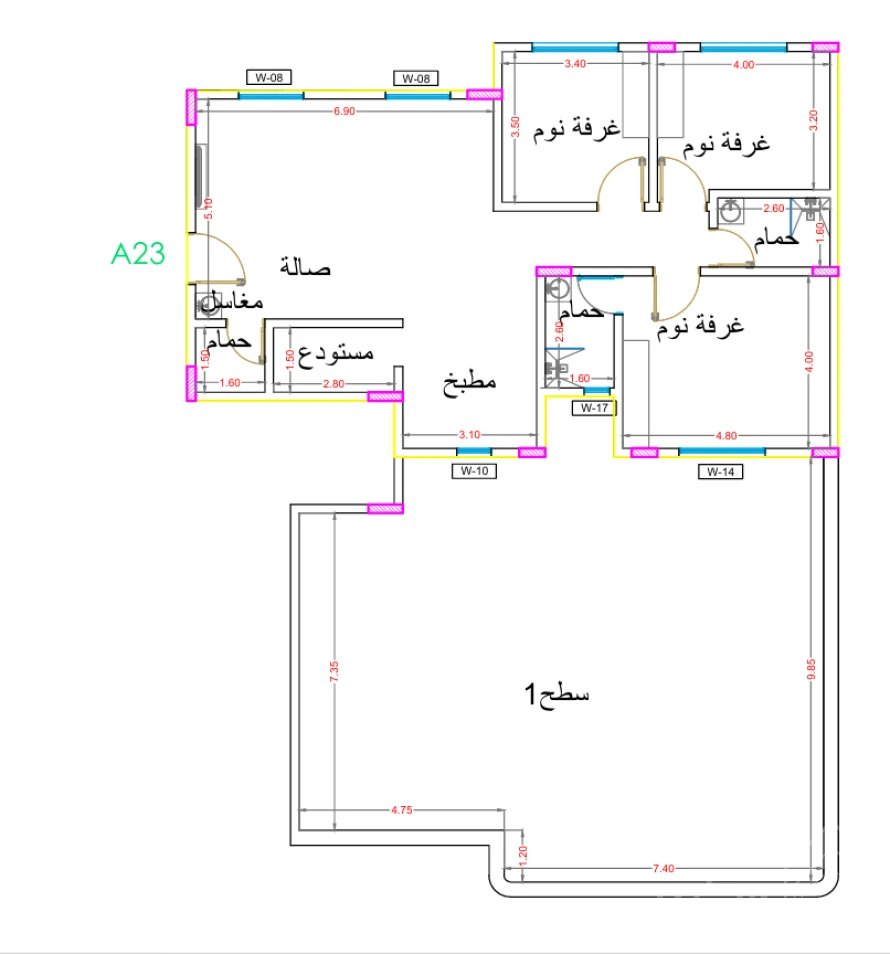شقة 258 م²
