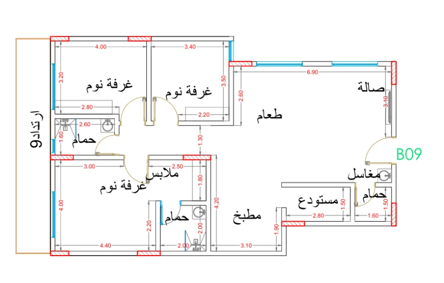 شقة 140 م²