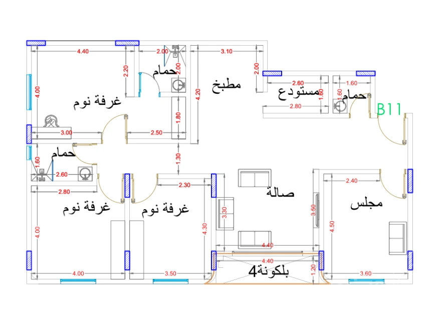 شقة 155 م²