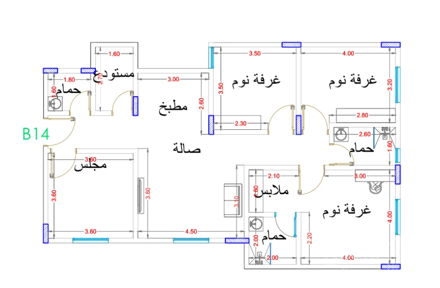 شقة 125 م²