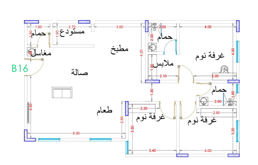 شقة 132 م²