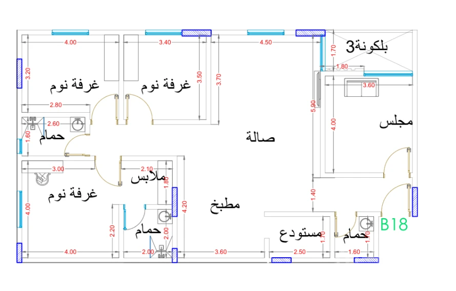 شقة 150 م²