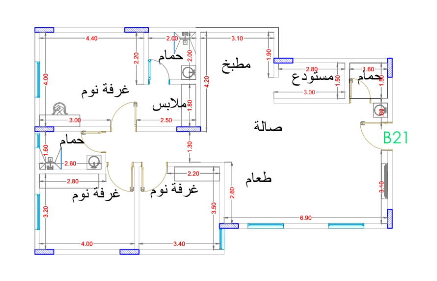 شقة 126 م²