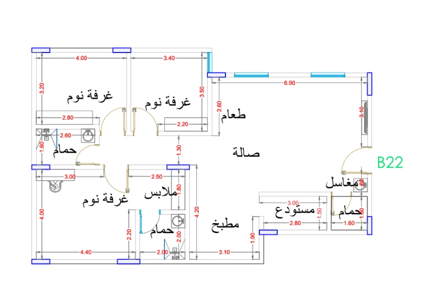 شقة 126 م²